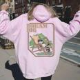 Dream Big Raccoon Hoodie - Women's Animal Graphic Back Print Light Pink