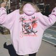Feral Girl Summer Hoodie | Women’s Raccoon Meme Vacation Style Light Pink