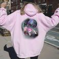 Ferrets Howling At The Moon Shirt Ferret Women's Hoodie Back Print Light Pink