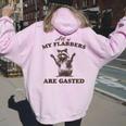 Flabbers Are Gasted Raccoon Hoodie for Women | Fun & Cozy Back Print Light Pink