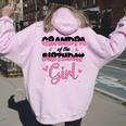 Grandpa Of The Birthday Girl Family Party Decorations Women Oversized Hoodie Back Print Light Pink