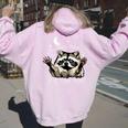It's Called Trash Can Not Trash Cannot Funny Racoon Women's Hoodie Back Print Light Pink