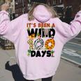 Its Been A Wild 100 Day Of School Animal Boys Girls Students Women Oversized Hoodie Back Print Light Pink
