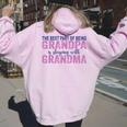 La Mejor Parte De Ser Abuelo Es Dormir Con La Abuela Women Oversized Hoodie Back Print Light Pink