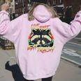 Live Fast Eat Trash Retro Trash Panda Raccoon Women's Hoodie Back Print Light Pink