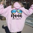 Nana Off Duty Sunglasses Palm Tree Beach Sunset Mother's Day Women Oversized Hoodie Back Print Light Pink