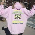 Raccoon Back Print Hoodie - Cozy Women's Sweatshirt | Fun Wildlife Design Light Pink