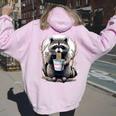Raccoon Coffee Noodle Hoodie - Fun Unisex Design - Casual Style Light Pink