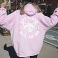 Raccoon Eat Trash Hail Satan Gothic Racoon Women's Hoodie Back Print Light Pink
