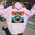 Raccoon Hoodie for Women | Retro Vintage Back Print | Unisex Style Light Pink
