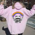 Raccoon LGBTQ Pride Women's Hoodie - Be Gay, Do Crime Theme Light Pink