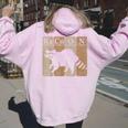 Raccoon Lover Women's Hoodie - Chemistry Elements Design - Back Print Light Pink