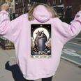 Raccoon Lovers Tarot Women's Hoodie - Mystical Back Print Light Pink