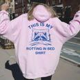Raccoon Meme Hoodie - Women's Back Print | Sarcastic Bed Rotting Mood Light Pink