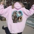 Raccoon Moon Hoodie - Back Print for Men, Women, Kids | Unique Style Light Pink