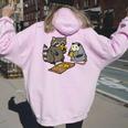 Raccoon & Opossum Pizza Party Hoodie - Unisex Fun Design Light Pink