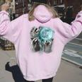 Raccoon Shirt 3 Racoons Howling At Moon Weird Cursed Women's Hoodie Back Print Light Pink