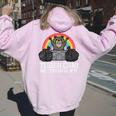 Raccoon Street Cat Hoodie | Fun Back Print for Men, Women & Kids Light Pink