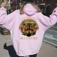 Raccoon Trash Panda Cartoon Women's Hoodie - Fun Back Print Light Pink