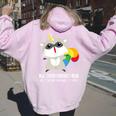 Raccoonicorn Women's Hoodie | Quirky Raccoon Back Print for Fun Wear Light Pink