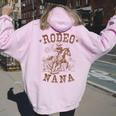 Rodeo Nana Western Cowboy Family Matching Mother's Day Women Oversized Hoodie Back Print Light Pink