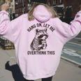 Sarcastic Raccoon Women's Hoodie - Quirky Back Print for Humor Light Pink
