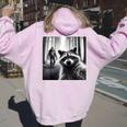 Scared Raccoon Selfie With Sasquatch Bigfoot Raccoon Women's Hoodie Back Print Light Pink