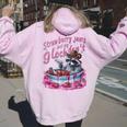 Strawberry Jam Raccoon Women's Hoodie - Playful Back Print Light Pink