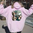 Three Possum Moon Women's Hoodie - Quirky Back Print for Laughs Light Pink