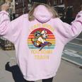 Vintage Raccoon Lover Women's Hoodie - Eco Back Print Light Pink