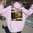 Women's Hoodie - Oddly Ironic Raccoon Meme | Comfy Back Print Fashion Light Pink