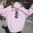 Women's Hoodie - Raccoon Cowboy Western Theme | Novelty Back Print Light Pink