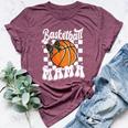 Basketball Mama Coquette Bow Game Day Sports Lover Mom Bella Canvas T-shirt Heather Maroon