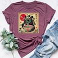 Cat Ramen Japanese Samurai Kawaii Cat Anime Girls Boys Bella Canvas T-shirt Heather Maroon