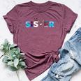 Frozen Dad And Mom Birthday Sister Family Party Snowman Bella Canvas T-shirt Heather Maroon
