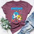 Brother Of The Birthday Family Shark Birthday Boy Girl Bella Canvas T-shirt Heather Maroon