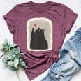 Japanese Anime Cute Cat Heart Kawaii Black Cat Heart Girls Bella Canvas T-shirt Heather Maroon