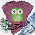 Large Green Owl For Any Owl Fan Vintage Owls Bella Canvas T-shirt Heather Maroon