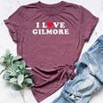 I Love Gilmore Matching Girlfriend & Boyfriend Gilmore Name Women's Heather T-Shirt Heather Maroon