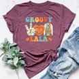 Retro Groovy Lala Grandma Hippie Family Matching Bella Canvas T-shirt Heather Maroon