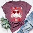 Retro Groovy Valentines Day Girl Valentine Vibes Bella Canvas T-shirt Heather Maroon