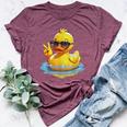 Retro Groovy Yellow Rubber Duck Peace Duck Lovers Bella Canvas T-shirt Heather Maroon
