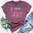 Roar I'm A Three Rex Birthday Girl Dinosaur Lover 3 Year Old Bella Canvas T-shirt Heather Maroon