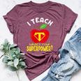I Teach What's Your Superpower Superhero Teacher Women's Heather T-Shirt Heather Maroon
