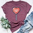 Valentines Day Heart Lollipop Suck Me Candy Women Bella Canvas T-shirt Heather Maroon