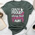 Crazy Proud Lacrosse Aunt Of A Lacrosse Player Auntie Bella Canvas T-shirt Heather Forest