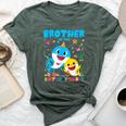 Brother Of The Birthday Family Shark Birthday Boy Girl Bella Canvas T-shirt Heather Forest