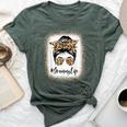 Grammy Life Bleached Leopard Messy Bun Mother's Day Bella Canvas T-shirt Heather Forest