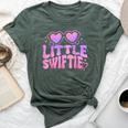 Groovy Pink Little Taylor First Name Personalized Birthday Bella Canvas T-shirt Heather Forest
