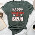 Happy Valentines Day Bruh Heart Love Valentine Boys Girls Bella Canvas T-shirt Heather Forest